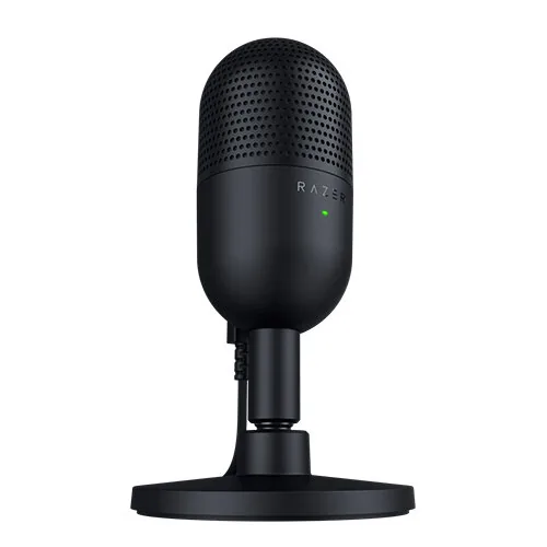 Razer Seiren V3 Mini Condenser Microphone, 14mm Capsule, Supercardioid Polar Patterns, Tap-To-Mute Technology, Built-In Shock Absorber, Type-A to Type-C USB Cable, Black | RZ19-05050100-R3M1