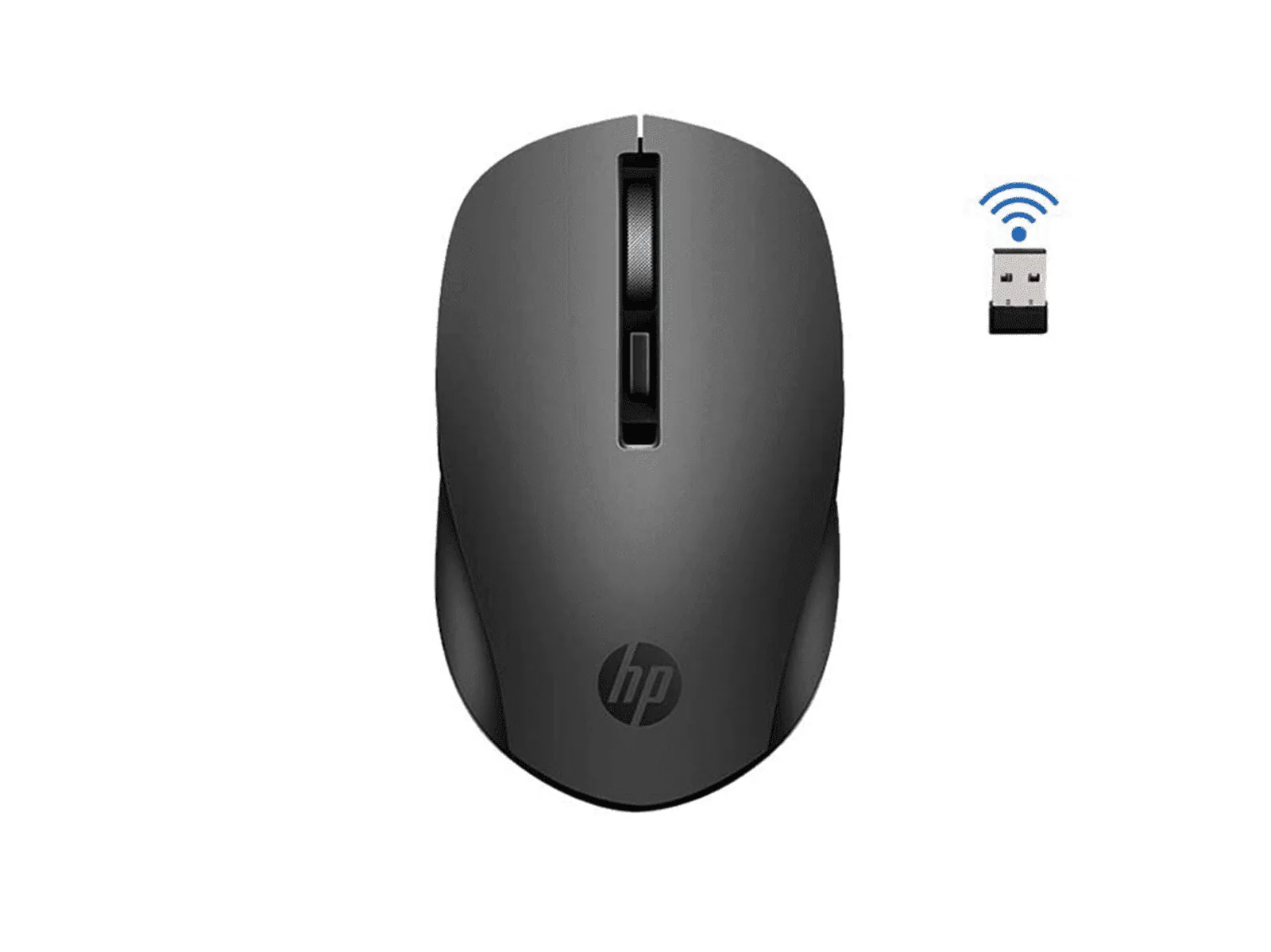 HP S1000 Plus Wireless USB Mouse, 2.4GHz Wireless Dongle, Up to 1600 DPI, Optical Sensor, Ambidextrous Design, Silent Clicks, Black | 7YA12PA