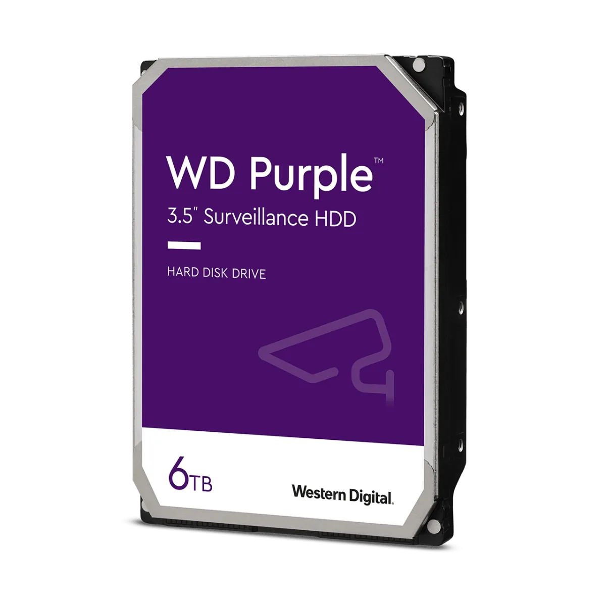 Western Digital Purple 6TB 3.5'' Surveillance Hard Drive, SATA 6 Gb/s, 256MB Cache Size, 5400 Rpm, CMR Recording Technology, Built to Handle Up to 64 Cameras Per Drive | WD64PURZ