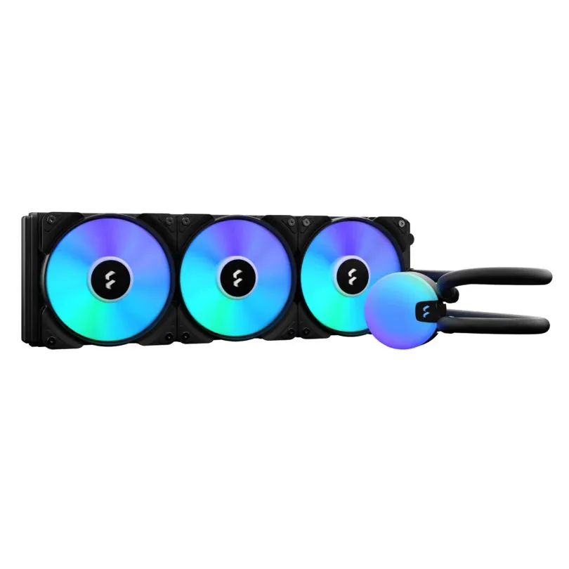 Fractal Design Lumen S36 RGB 360mm AIO CPU Liquid Cooler, LGA 1700 Support, Copper Cold Plate, Aluminium Fins & Radiator, Six ARGB LEDs, 3x 12 RGB PWM Fans, Support LGA 1700/AM5, Black | FD-W-L1-S3612