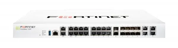 Fortinet FortiGate 100F Series FG-100F, AI/ML Security and Deep Visibility, 1 Gbps Threat Protection, 1.6 Gbps NGFW, 2.6 Gbps IPS, Enterprise Security, Security-Driven Networking, Multiple GE RJ45, GE SFP and 10 GE SFP+ slots | P24589-20-05