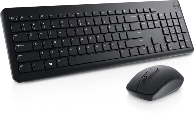 Dell Wireless Keyboard and Mouse, 1000 dpi, 3 Buttons, 3 Hotkeys, Optical Movement Detection Technology, Enhance your everyday productivity with this reliable wireless keyboard and mouse combo that's built to last, Black | KM3322W