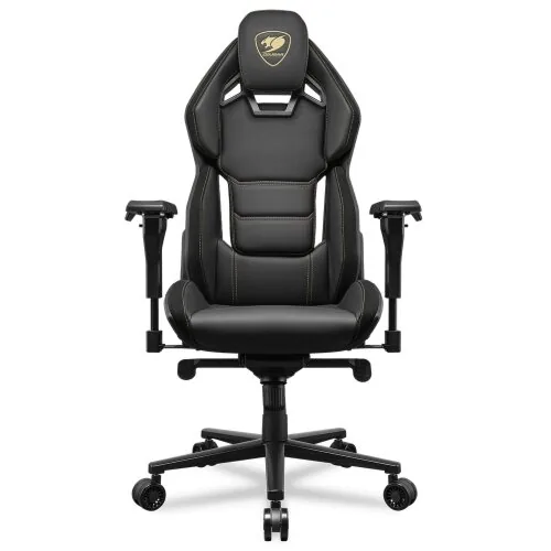 COUGAR HOTROD ROYAL Multi-zone Backrest Anchored Gaming Chair, Hyper-Dura Leatherette, Micro suede-like texture, 4D Adjustable Armrest, Class 4 Gas Lift, 150 Reclining, 136kg Max Weight, Black | 3MARXGLB.0001