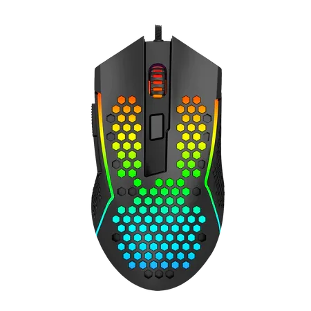 Redragon M987 Lightweight Honeycomb Wired Gaming Mouse, Programable 6 Buttons, RGB Backlit, 12400 DPI Resolution, 30g Acceleration, 5 Different User Modes, Black | M987-K