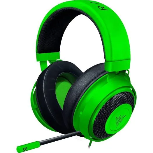 Razer Wired Gaming Headset Kraken PC/Game Console/Smartphone Equipped with Analog Audio Terminal 3.5mm Stereo Mini 4 Pole or 3 Pole 2 (Volume Dial/Microphone Mute Switch), Green | RZ04-02830200-R3M1