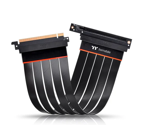 ThermalTake Premium PCI-E 4.0 Extender 300mm with 90 degree adapter, Thermoplastic, PCB EM-888, Polyethylene(PE), Copper Alloy, Aluminum foil Mylar, Black | AC-058-CO1OTN-C2