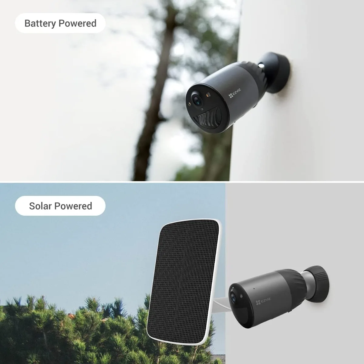 EZVIZ Solar Panel Power Supply for Wireless Outdoor Security Camera, Compatible with EZVIZ BC1C (eLife), BC1 Sets & C3A, IP65 Waterproof, 4 Meters Cable, Adjustable Mount, Continuous Power Supply