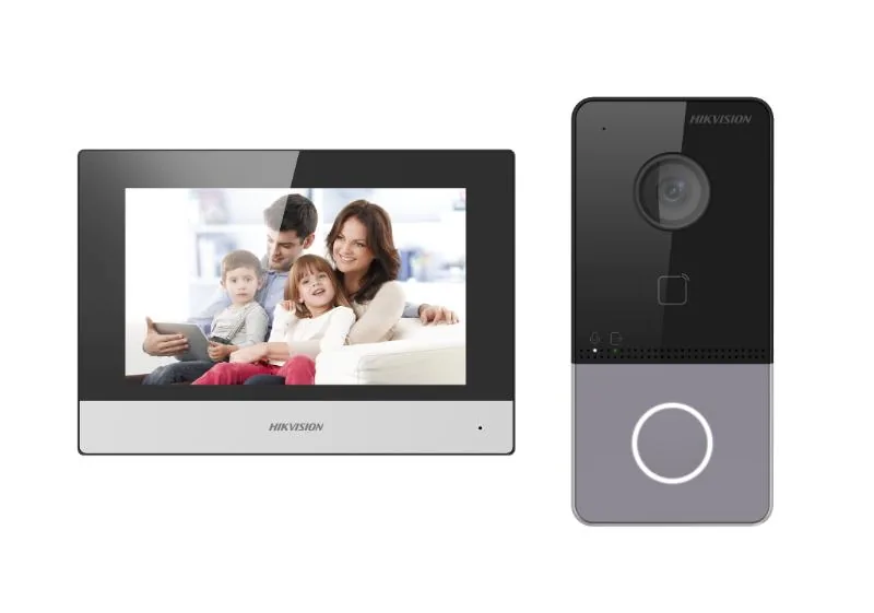 HIKVISION DS-KIS603-P hikvision Video Intercom Villa Door Station Bundle, 7-inch colorful touch screen with resolution 1024 ?? 600, Supports wireless network, Standard PoE