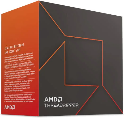 AMD Ryzen Threadripper 7980X 3.2GHz sTR5 Processor, 64 Cores & 128 Threads, 5.1GHz Max Turbo Frequency, 256MB L3 Cache, 4CH-DDR5-5200 ECC Memory Max. 1TB, AMD Zen 4 Arc | 100-100001350WOF