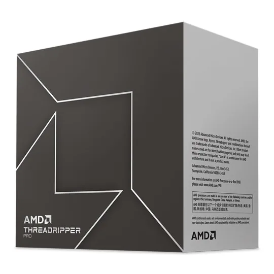AMD Ryzen Threadripper PRO 7995WX 2.5 GHz sTR5 Processor, 96 Cores & 192 Threads  5.1GHz Max Turbo Frequency, 384MB L3 Cache, 8-CH DDR5 ECC Memory, Up to 5200MT/s, Zen 4 Arc | 100-100000884WOF