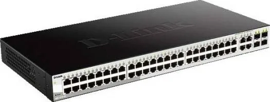 D-Link 52 Port Gigabit Smart Managed Switch - 48x 10/100/1000BASE-T Ports, 4x Gigabit GbE/SFP, Advanced L2 Switching, L2+ Static Routing | DGS-1210-52