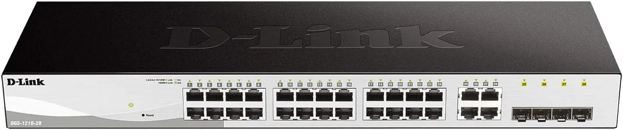 D-Link DGS-1210-28 24-Port  Gigabit Smart Managed Switch with 4 Gigabit RJ45/SFP COMBO ports | DGS-1210-28