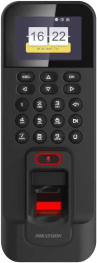 Hikvision K1T804AMF Pro Series Fingerprint Terminal, 2.4" LCD Display, 3000 Fingerprints /3000 Cards / 100000 Events Storage, TCP/TP & Wi-Fi, RS-485, Alarm Input & Output, Black | DS-K1T804AMF