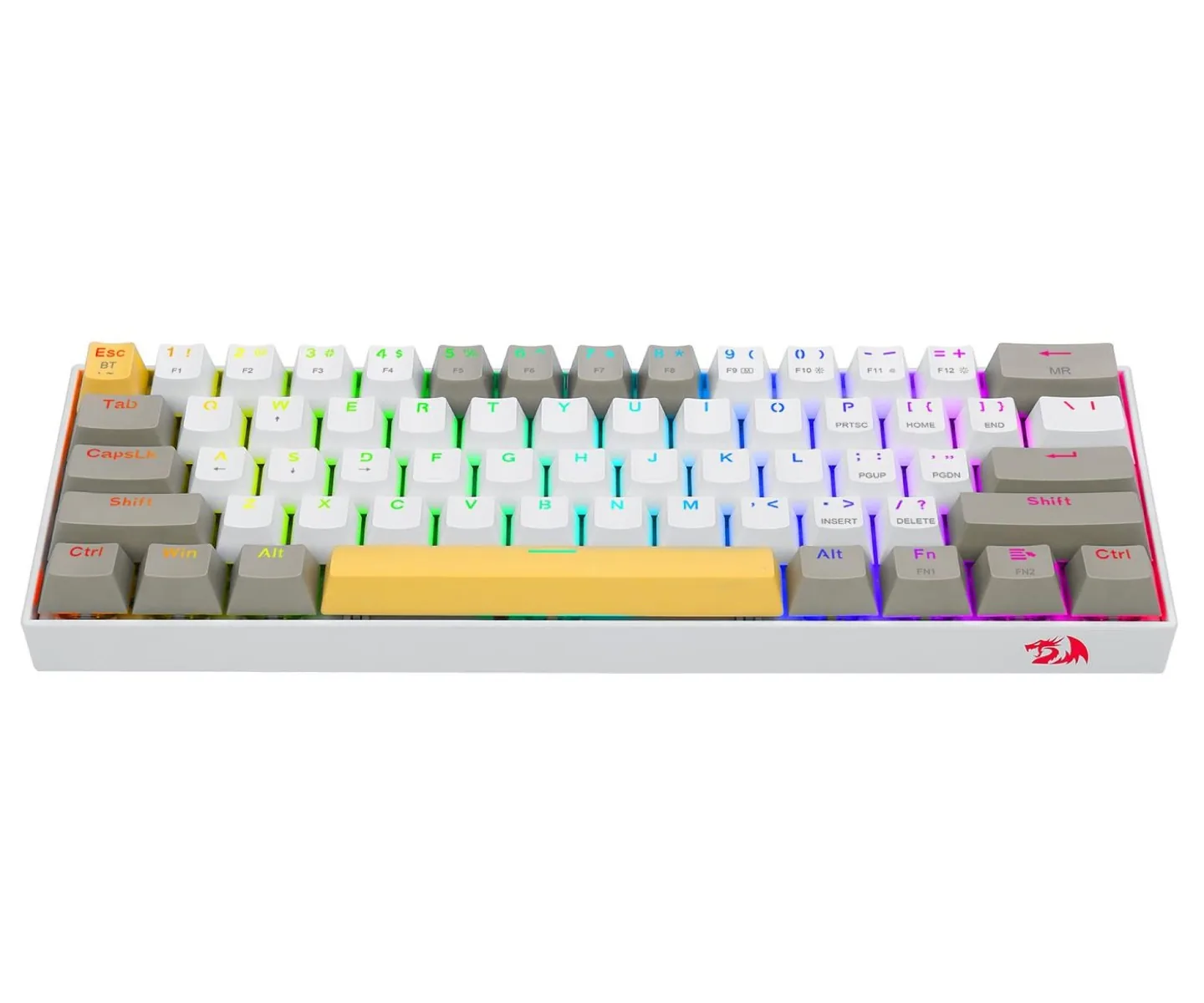 Redragon Draconic Pro 60% Wired/2.4G/BT Mech Gaming Keyboard, Brown switches | K530-YL&WT&GY-RGB-PRO
