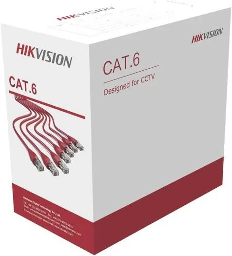 Hikvision DS-1LN6U-G 305 m CAT6 UTP Network Cable, Excellent Transmission, Long PoE Transmission Distance, Compliant with RoHS 2.0, Designed for CCTV, 305 Meter | DS-1LN6U-G  HIKVISION CAT6 CABLE
