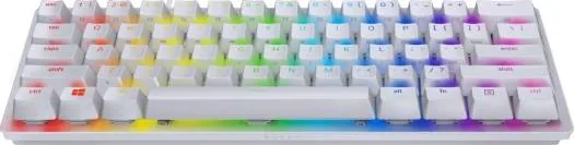 Razer Huntsman Mini 60% Gaming Keyboard, Fastest Keyboard Switches Ever, Clicky Purple Optical Switches, Chroma RGB Lighting, PBT Keycaps, Onboard Memory - Mercury White | RZ03-03390300-R3M1