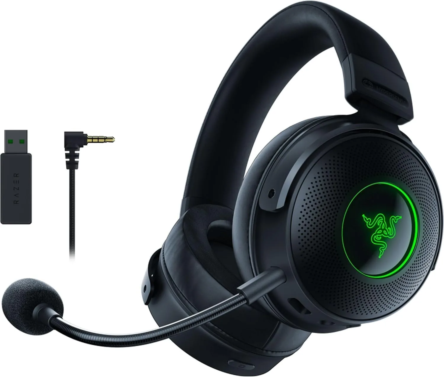 Razer Kraken V3 Pro Wireless Gaming Headset, With Haptic Technology, 50mm Drivers, THX Spatial Audio, 20 Hz-20 kHz Frequency Response, Oval Ear Cushions, Black | RZ04-03460100-R3M1