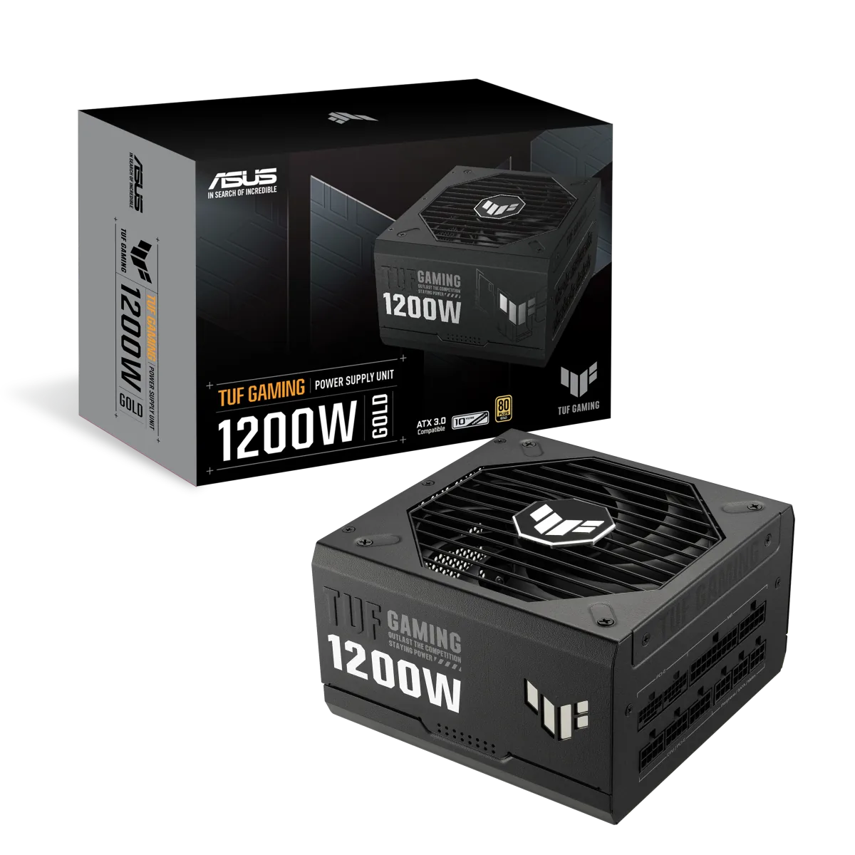 ASUS TUF Gaming 1200W Fully Modular Power Supply, 80 Plus Gold Certification, ATX12V, 135mm Axial Tech Fan Design, Protective PCB Coating, ATX 3.0 Compatible, Black | 90YE00S0-B0NA00