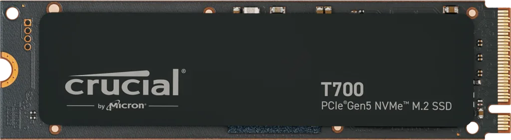 Crucial T700 PCIe Gen5 NVMe M.2 Internal SSD, 4TB Capacity, Up to 12400 MB/s Read & 11800 MB/s Write, 232-layer TLC NAND, Black | CT4000T700SSD3