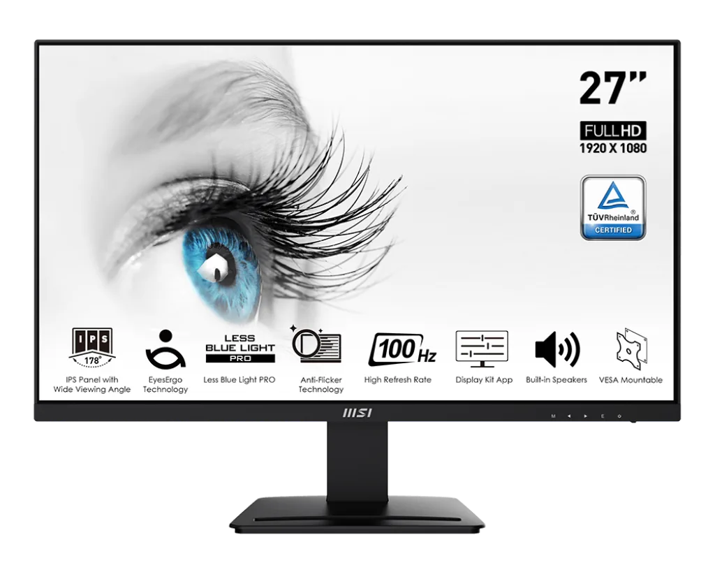 MSI PRO MP273A 100HZ EYE CARE  WITH SPEAKER  MONITOR | 9S6-3PB4CH-070