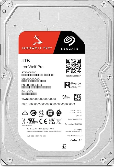 Seagate IronWolf Pro ST4000NT001 4TB 7200 RPM 256MB Cache SATA 6.0Gb/s 3.5" Internal Hard Drive