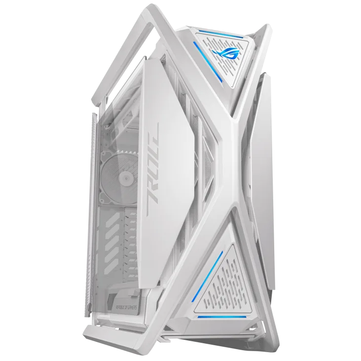 ASUS ROG Hyperion GR701 E-ATX PC Case, Tempered Glass Side Panels, Up to 420mm Dual Radiator, 4x140mm Fans, Metal GPU Holder, ARGB Fan Hub, 60W Fast Charging, White | 90DC00F3-B39000