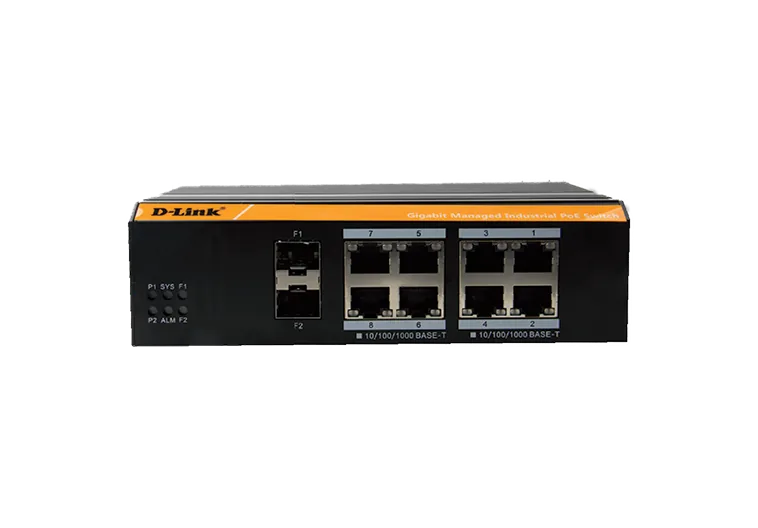 D-LINK / DGS-F3008P-2S / 8 PORT GIGABIT ( 8 POE - 120 WATT ) + 2 SFP LAYER 2 GIGABIT OUTDOOR MANAGED INDUSTRIAL SWITCH