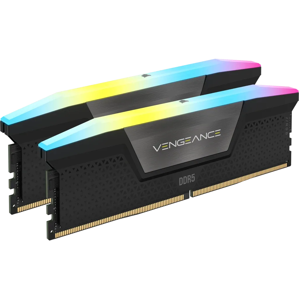 Corsair VENGEANCE RGB 32GB (2x16GB) DDR5 DRAM 6200MT/s CL36 Memory Kit, Intel XMP, Black | CMH32GX5M2E6200C36