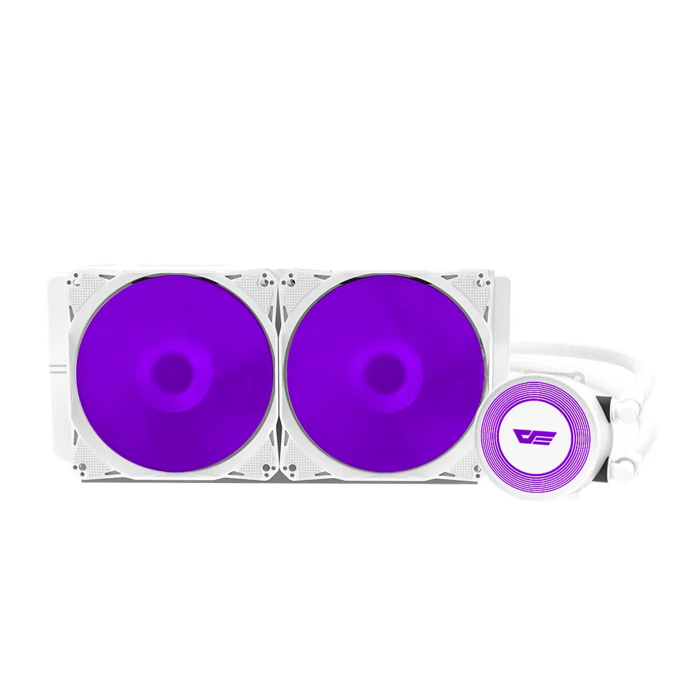 darkFlash Aura DA-240 ARGB 240mm AIO Liquid CPU Cooler, White Edition, Dual 120mm PWM Fans