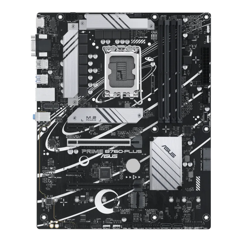 ASUS Prime B760-PLUS Intel B760 LGA 1700 ATX Motherboard, DDR5 Memory Support, PCIe 5.0, Three M.2 Slots, 2.5Gb Ethernet, DisplayPort, HDMI, VGA, USB 3.2 Gen 2 Type-C, Aura Sync RGB | 90MB1EF0-M0EAY0