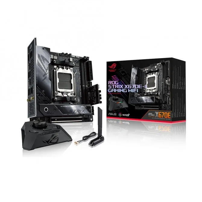 ASUS ROG Strix X670E-I Gaming WIFI Motherboard, Mini-ITX, AMD Socket AM5 (Ryzen 9000/8000/7000), DDR5, PCIe 5.0, WiFi 6E, USB4®, ROG Strix Hive | 90MB1B70-M0EAY0