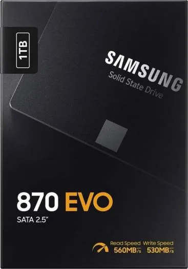 Samsung 870 EVO 1TB 2.5 Inch SATA III Internal SSD, Up to 560 MB/s Seq Read & 530 MB/s Seq Write Speed, V-NAND Technology, 1GB LPDDR4 Cache, MKX Controller, 1.5 M Hrs. MTBF | MZ-77E1T0