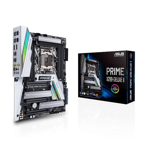 ASUS Prime X299-Deluxe II Motherboard, LGA2066 (Intel Core X-Series), ATX DDR4, M.2 U.2, Thunderbolt 3, USB 3.1, With Dual Gigabit LAN, 802.11AC WiFi | 90MB0ZB0-M0EAY0