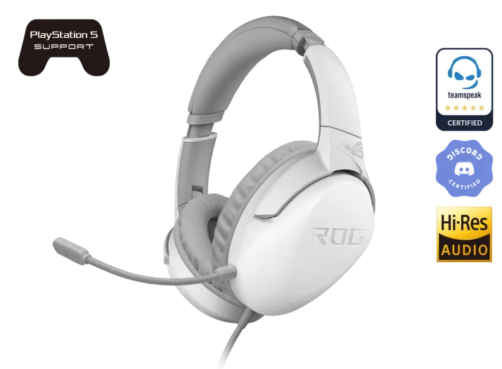 Asus Rog Strix Go Core Gaming Headset, Speaker Impedance 32 Ohm, -45 dB Sensitivity, 3.5mm Jack Connector, Moonlight White | 90YH0381-B1UA00