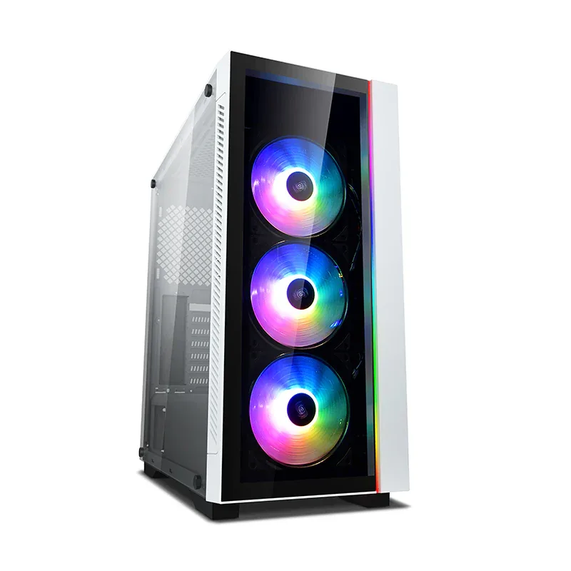 DeepCool MATREXX 55 V3 ADD-RGB WH 3F Mid-tower ATX case, ABS+SPCC+Tempered Glass, 6x Drive Bays, 7x Expansion Slots, Motherboards Supports Upto E-ATX, White | DP-ATX-MATREXX55V3-AR-WH-3F
